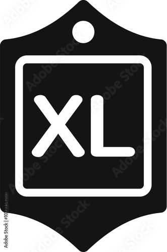 Black friday xl clothes tag icon in simple style isolated on white background