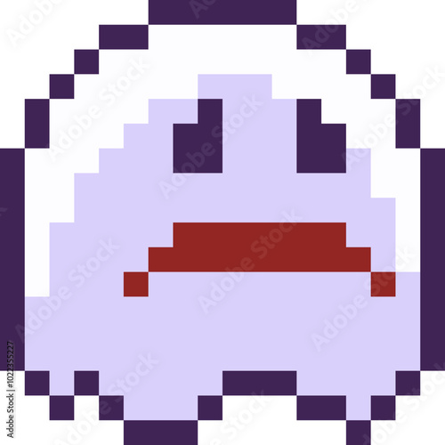 Halloween Little Ghost Pixel 8bit Icon.