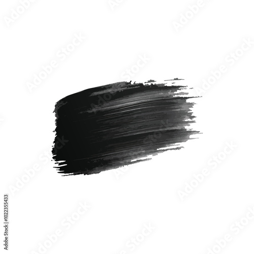 Black paint brush stroke watercolor on white background