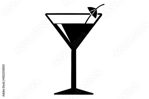 Cocktail Glass | vector silhouette illustration on white background