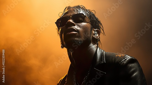 Man in Sunglasses Performing on Stage