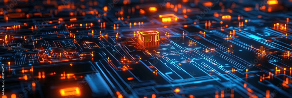 glowing circuitry glowing circuitry