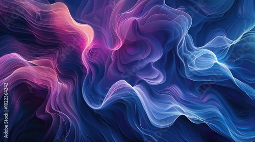 a computer generated image of blue and pink waves