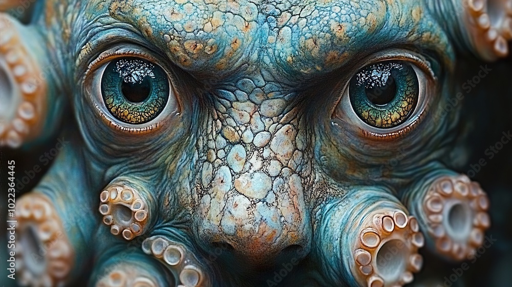 Close-Up of an Octopus Eye: A Surreal and Detailed Exploration Close-Up of an Octopus Eye: A Surreal and Detailed Exploration