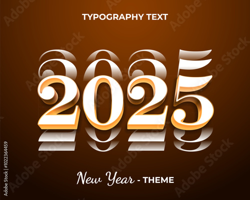 2025 new year typography text, logo new year trendy theme