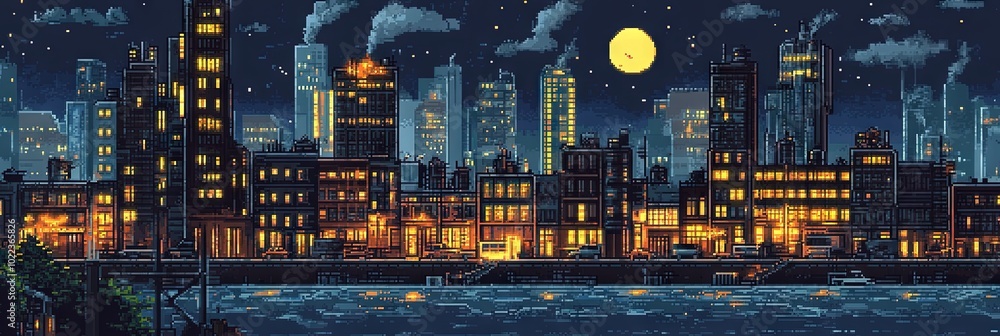 pixel art of cityscape pixel art of cityscape