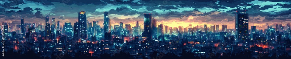 pixel art of cityscape pixel art of cityscape
