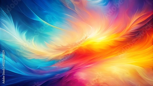 Abstract Swirling Hues of Blue, Yellow, Orange, and Red, Creating a Vibrant and Dynamic Composition