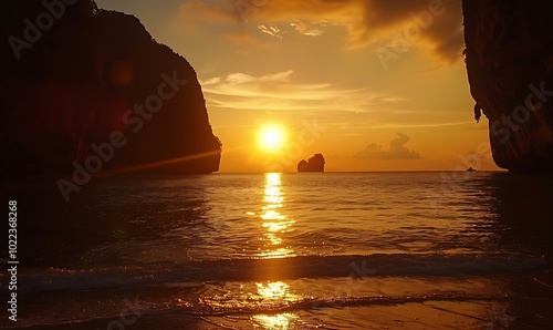Fototapeta Naklejka Na Ścianę i Meble -  Sunset on the beach of the Baltic Sea in Klaipeda