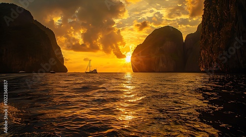Fototapeta Naklejka Na Ścianę i Meble -  Sunset on the beach of the Baltic Sea in Klaipeda