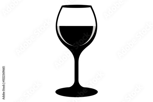 Wine Glass | vector silhouette illustration on white background