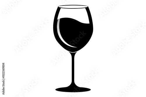 Wine Glass | vector silhouette illustration on white background