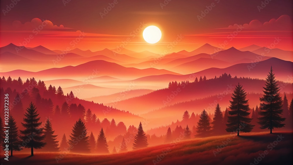 Abstract Red Gradient Landscape - Stunning Vector Blend Background for Creative Projects Abstract Red Gradient Landscape - Stunning Vector Blend Background for Creative Projects