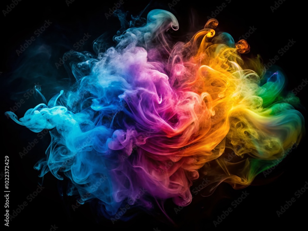 Obraz premium Abstract Smoke Art Over Black Background for Creative Design and Digital Use