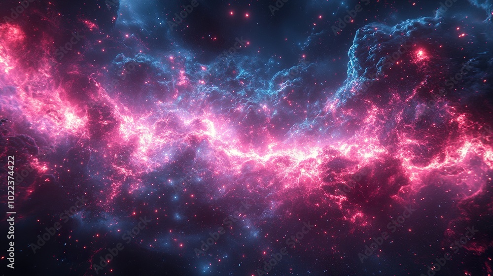 Fototapeta premium Cosmic Nebula: A Stunning View of a Galactic Cloud