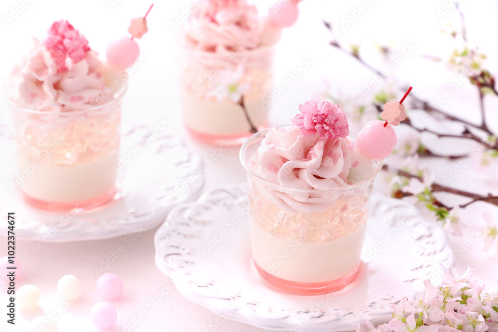 春のお花見スイーツさくらのヴェリーヌ さくらのグラスデザート 春のお花見スイーツさくらのヴェリーヌ さくらのグラスデザート