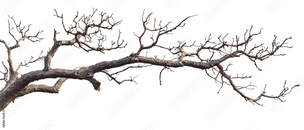 Obraz premium Natural Tree Branch on White Background
