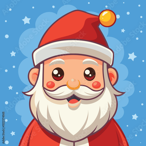 Vector drawing of Santa Claus, cartoon Christmas character, winter holidays