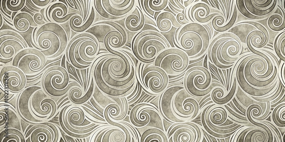 A swirling pattern of embossed lines creates a captivating and intricate design on a textured background. A swirling pattern of embossed lines creates a captivating and intricate design on a textured background.