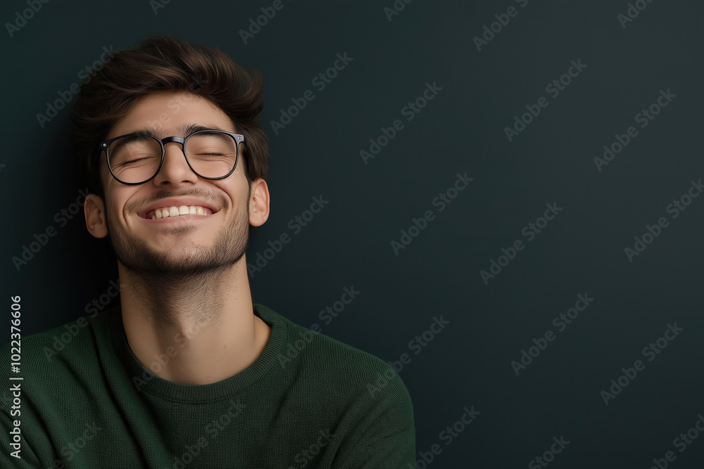 Smiling young man in cozy sweater Smiling young man in cozy sweater