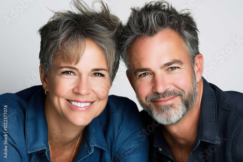 Chic couple posing for a portrait