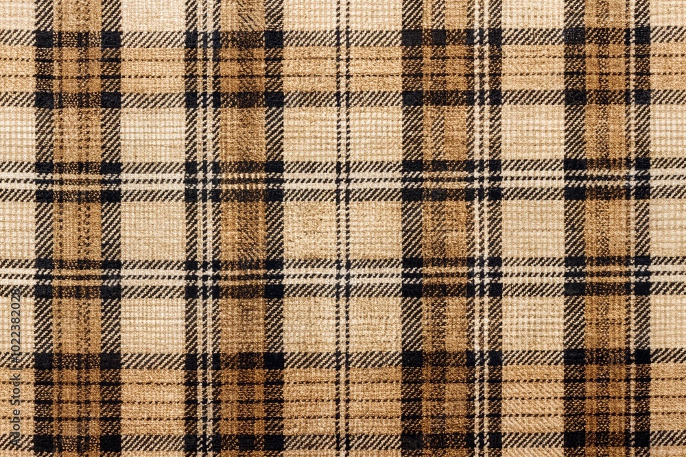 Beige and Black Plaid Fabric Texture for Textile Design and Home Decor Backgrounds Beige and Black Plaid Fabric Texture for Textile Design and Home Decor Backgrounds