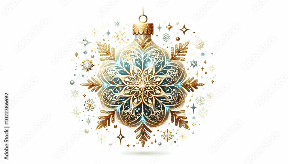Flat Flying Snowflake Ornament with Intricate Glitter Details - Perfect for Holiday Decorations and Winter Infographics, Captured in Stunning Close-Up Focus Flat Flying Snowflake Ornament with Intricate Glitter Details - Perfect for Holiday Decorations and Winter Infographics, Captured in Stunning Close-Up Focus