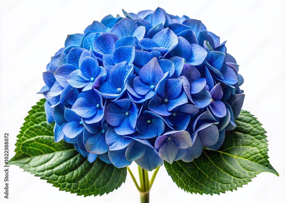Obraz premium Celestial Blue Hortensia Flower Closeup - Stunning Aerial Photography of Isolated Transparent PNG