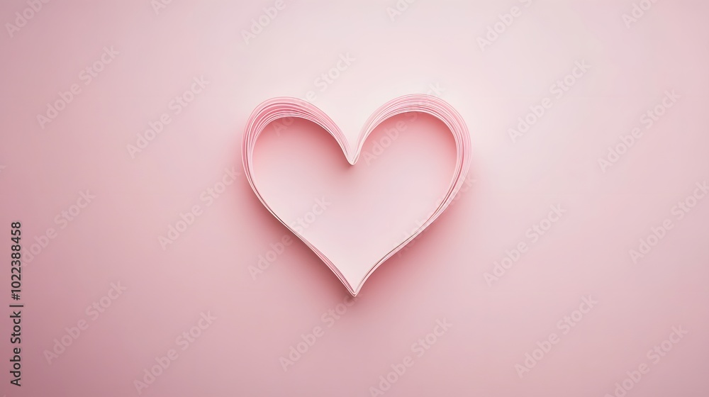 A single line forming a heart, on a soft pink background.
A single line forming a heart, on a soft pink background.