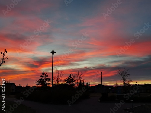 sunset over the city