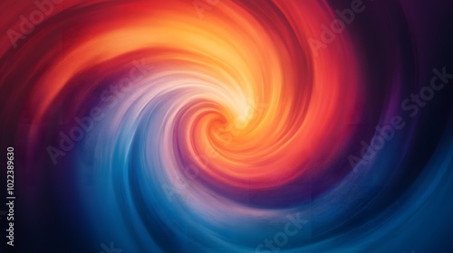 A vibrant gradient swirl, starting with warm reds and oranges, fading into cool blues.