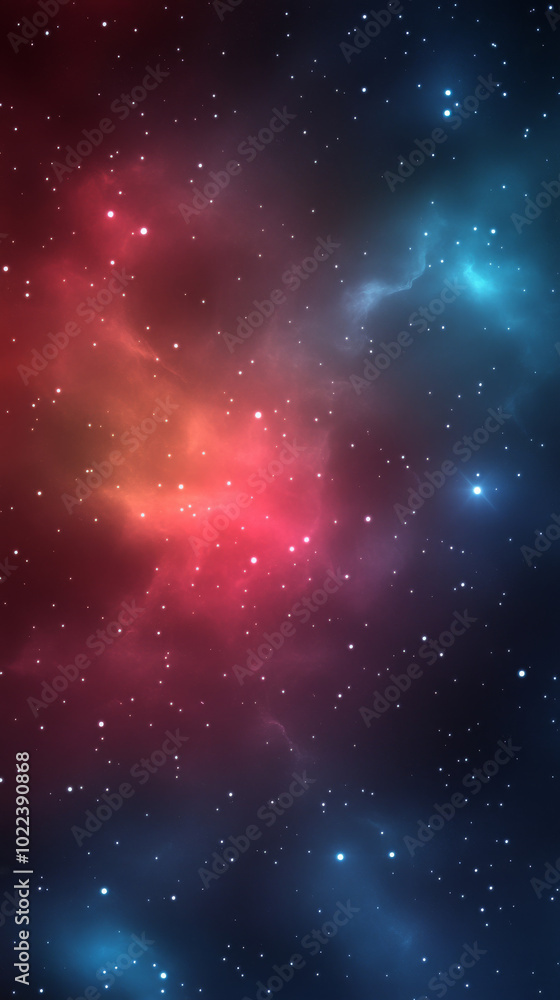 A breathtaking view of a nebula in space with shades of red, blue, and white. A breathtaking view of a nebula in space with shades of red, blue, and white.