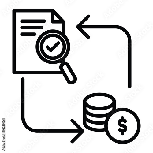 ROI Analysis icon line vector illustration
