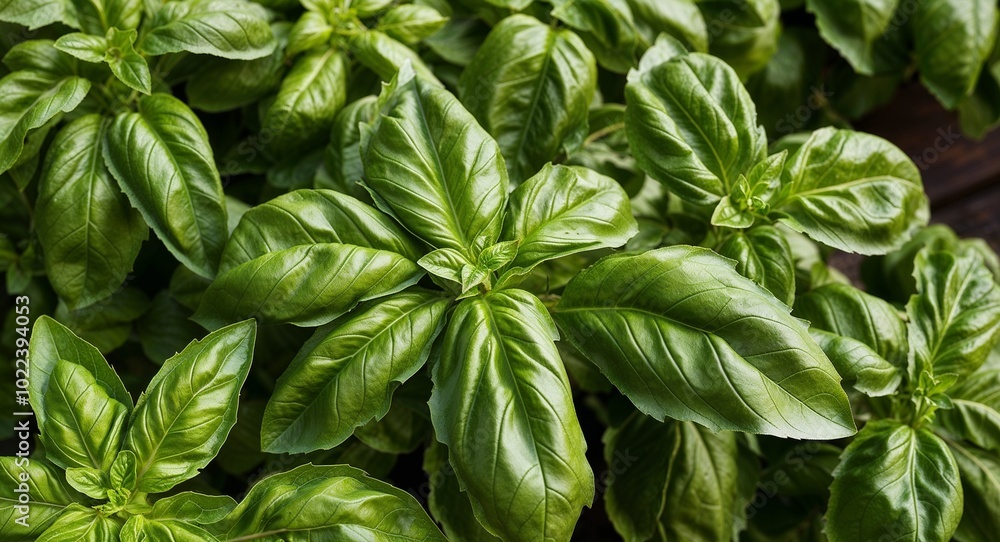 Basil plant leaves background Basil plant leaves background