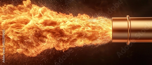 Dynamic image of a car engine backfiring, with flames and sparks shooting out of the exhaust, sparks fly, fire, dynamic