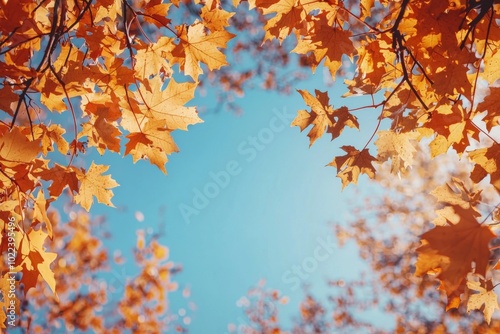 Fallen Leaves Season Background created with Generative AI