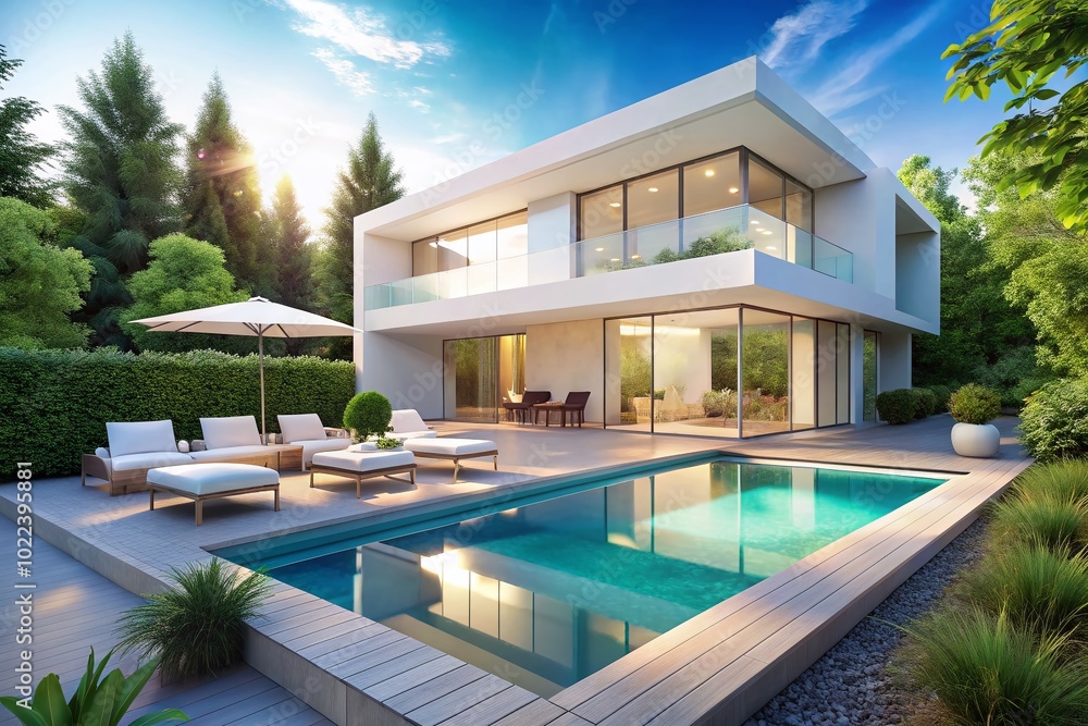 Contemporary White Villa with Pool - Modern Architecture and Luxury Living Contemporary White Villa with Pool - Modern Architecture and Luxury Living