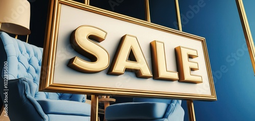 Wallpaper Mural Furniture store window with a large Sale sign and big discounts on displayed sets, sale sign, discount, window display Torontodigital.ca