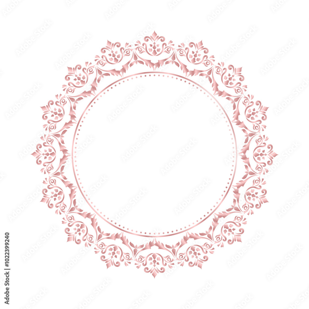 Damask Round Wreath rose gold circular round ornament flower Abstract pattern, Classical Victorian traditional style, illustration Vintage Design, Floral frames, Mandala, Antique, Moroccan frame Damask Round Wreath rose gold circular round ornament flower Abstract pattern, Classical Victorian traditional style, illustration Vintage Design, Floral frames, Mandala, Antique, Moroccan frame