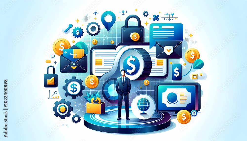 Modern Flat Glossy Business Background with Vibrant Coupon Icons - Perfect for Business Promotions and Advertising Campaigns Modern Flat Glossy Business Background with Vibrant Coupon Icons - Perfect for Business Promotions and Advertising Campaigns