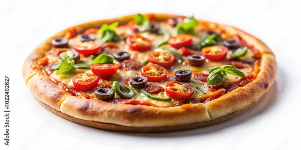 Delicious Isolated Pizza on White Background for Culinary Photography Delicious Isolated Pizza on White Background for Culinary Photography