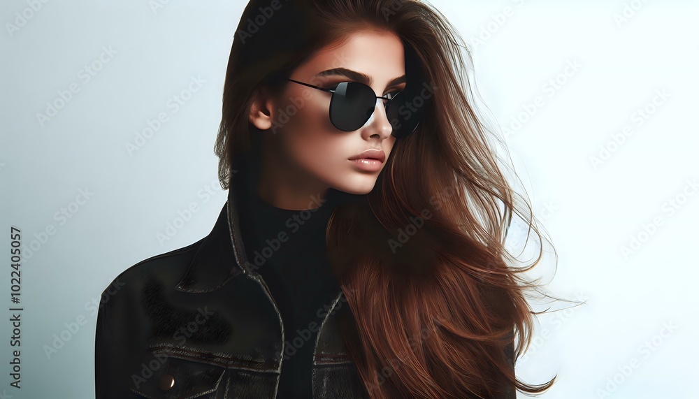 Elegant Brown Hair with Casual White Top Elegant Brown Hair with Casual White Top