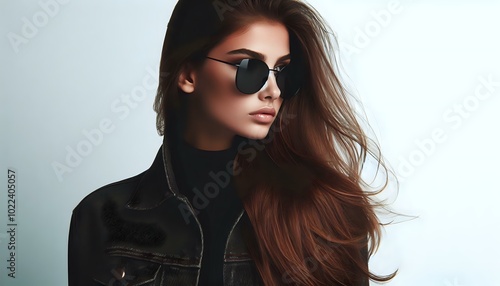 Wallpaper Mural Elegant Brown Hair with Casual White Top Torontodigital.ca