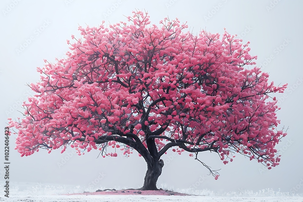 Obraz premium Cherry Tree isolated on white background.close up