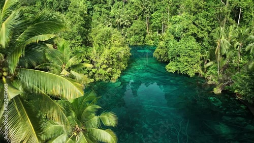 INDONESIA - 9.4.2024 - Great aerial footage of a clearing on Indonesia's Paisu Pok Lake.