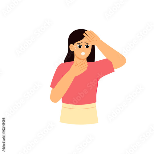 Hyperthyroidism Symptoms Illustration Sweating