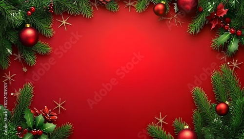 Merry Christmas and happy New Year elements background, top view