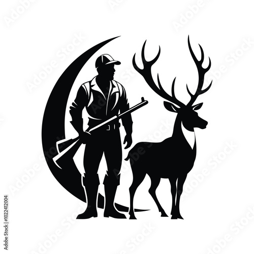 Hunter With deer vector design