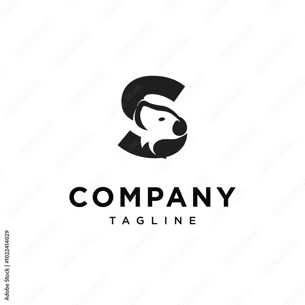 Obraz premium Letter S Koala Logo Icon Vector