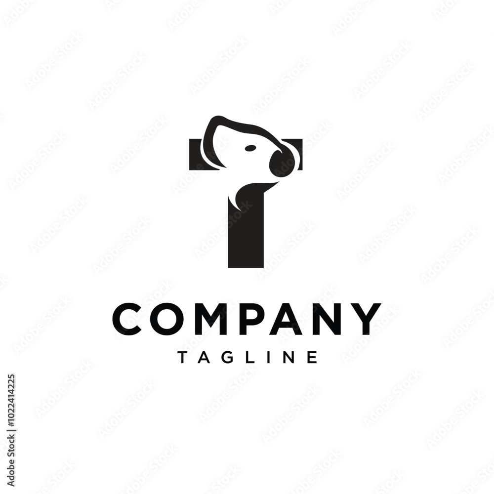 Letter T Koala Logo Icon Vector Letter T Koala Logo Icon Vector